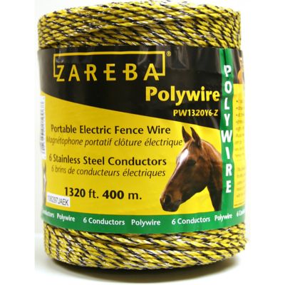 Zareba 1,320 ft. x 180 lb. Polywire Electric Fencing with 6 Conductors, Yellow/Black