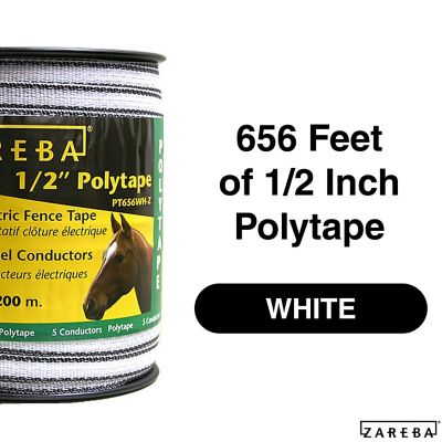 Image showing  656 ft. x 150 lb. Polytape Electric Fencing, White