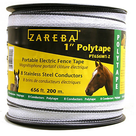 Electric Fence Tape 20mm x 200metre White Electric Fencing Poly Tape Horses 