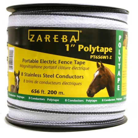 Zareba Poly Tape Roll 1 in x 656 ft 320 lb Electric Fence Wire & Tape