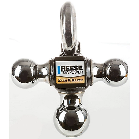 Reese Towpower 2 in. Shank Towing Tri-Ball Ball Mount with Chrome Tow Hook