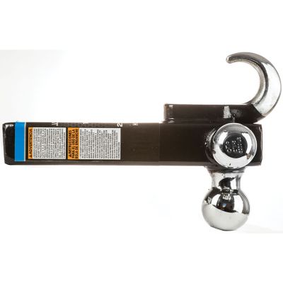 Image showing  2 in. Receiver Towing Tri-Ball Ball Mount with Chrome Tow Hook, 10,000 lb. Capacity