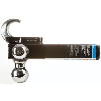 Image showing  2 in. Receiver Towing Tri-Ball Ball Mount with Chrome Tow Hook, 10,000 lb. Capacity