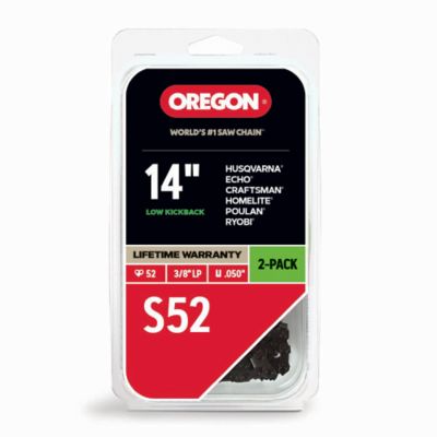 14 in. AdvanceCut Chainsaw Chains, 3/8 in. Pitch, 0.050 in. Gauge, 52 Drive Links, 2-Pack