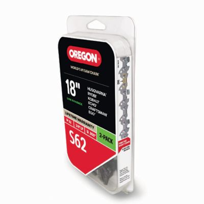 Image showing 5 th Oregon 18 in. AdvanceCut Chainsaw Chains, 3/8 in. Pitch, 0.050 in. Gauge, 62 Drive Links, 2 pk.