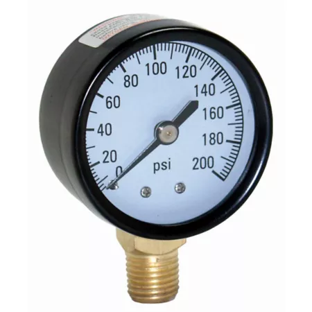 200 PSI Water Source Pressure Gauge with 1/4" Bottom Connection Pump Parts & Accessories