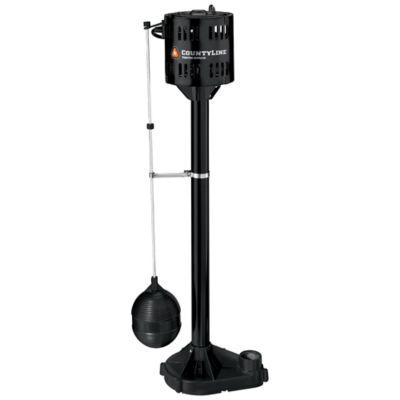 CountyLine 1/3 HP Electric Thermoplastic Pedestal Sump Pump with Vertical Switch, 3,480 GPH