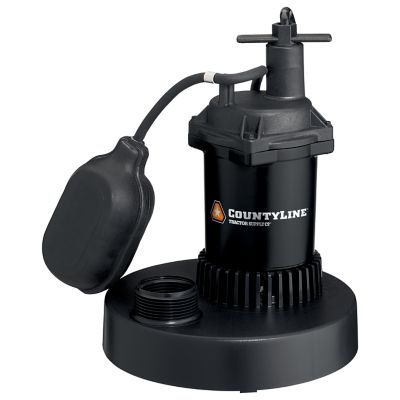 CountyLine Thermoplastic Submersible Sump Pump with Tethered Switch, 1/4 HP