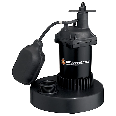 CountyLine Thermoplastic Submersible Sump Pump with Tethered Switch, 1/4 HP