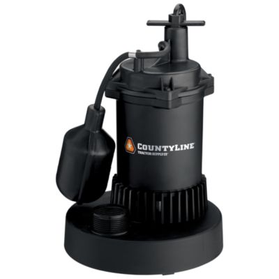 CountyLine Thermoplastic Submersible Sump Pump with Tethered Switch, 1/3 HP