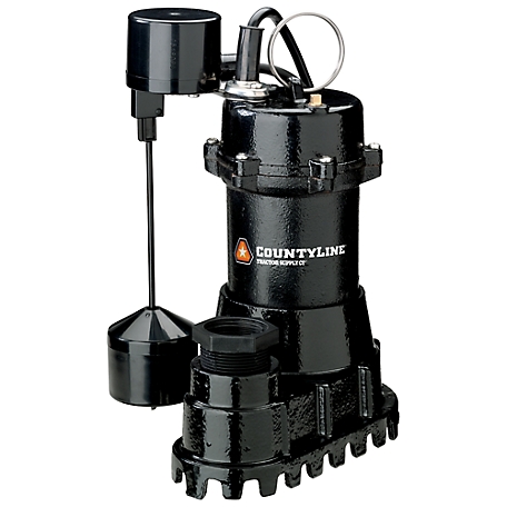 CountyLine 1/3 HP Cast-Iron Submersible Sump Pump with Vertical Switch