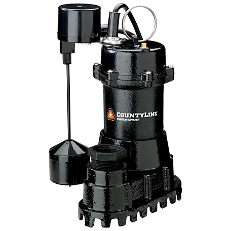 CountyLine Cast Iron Submersible Sump Pump with Vertical Switch, 1/3 HP
