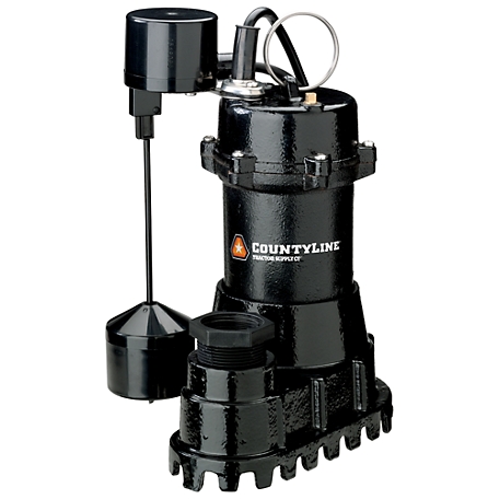 CountyLine Cast-Iron Submersible Sump Pump with Vertical Switch, 1/2 HP