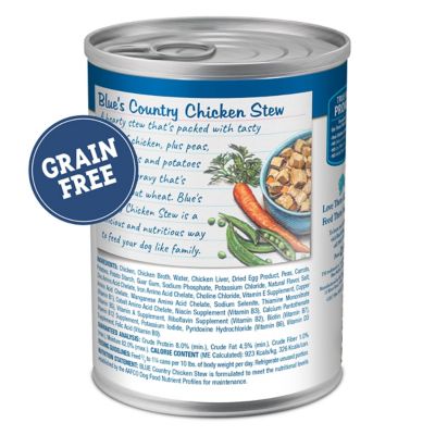 Image showing  Blue's Stew Natural Wet Dog Food, Made with Natural Ingredients, Country Chicken Stew, 12.5-oz. Can