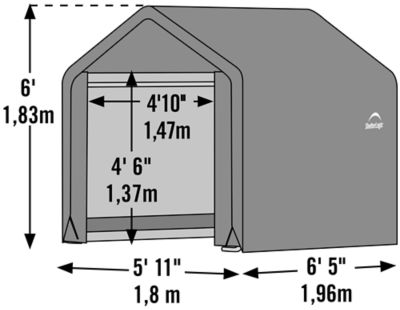 Image showing  6 x 6 x 6ft. Shed-in-a-Box Peak Style Portable Shed, Gray