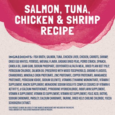 Image showing  Platefulls Salmon, Tuna, Chicken & Shrimp Recipe Morsels in Gravy Wet Cat Food, 3 oz.