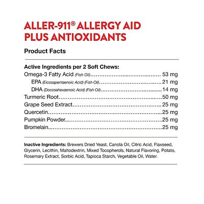 Image showing  Aller-911 Skin and Coat Allergy Aid Soft Chews for Cats and Dogs, 90 ct.