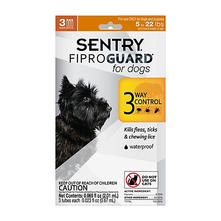 Sentry Fiproguard Flea and Tick Topical Treatment for Dogs 4-22 lb., 3 ct.