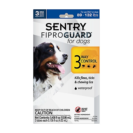 Sentry Fiproguard Flea and Tick Topical Treatment for Dogs 89-132 lb., 3 ct.