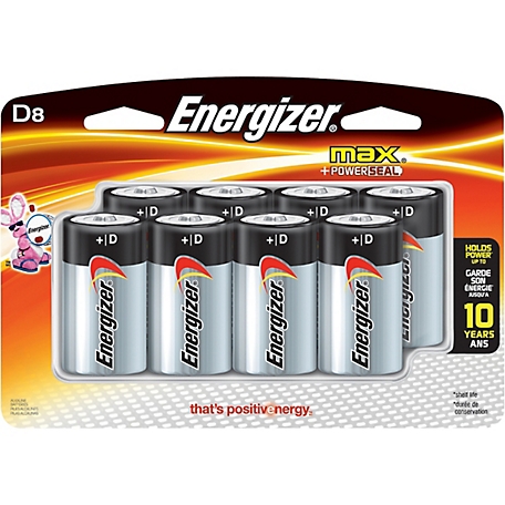 Energizer D Max Batteries, 8-Pack