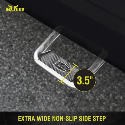 Image showing  12.3 in. x 10.75 in. x 6 in. Universal Aluminum Single Truck Bed Side Step, Polished, Mounting Brackets Included