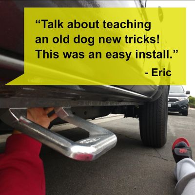 Image showing  12.3 in. x 10.75 in. x 6 in. Universal Aluminum Single Truck Bed Side Step, Polished, Mounting Brackets Included