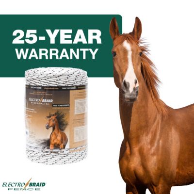 Image showing 7 th ElectroBraid 1,000 ft. x 784 lb. Horse Electric Fence Conductor Reel, Checkered