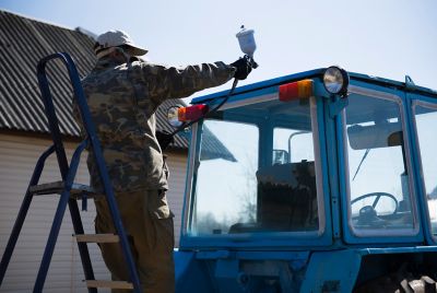 Image showing  0.34 qt. Safety Red Tractor Truck & Implement Enamel Spray Paint