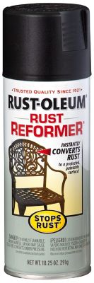 Rust-Oleum 10.25 oz. Black Stops Rust Rust Reformer Spray, Flat