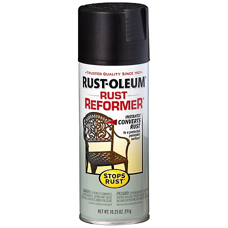 Rust-Oleum 10.25 oz. Black Stops Rust Rust Reformer Spray, Flat
