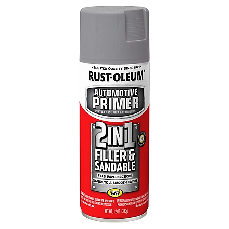 Rust-Oleum 12 oz. Gray Automotive 2-in-1 Filler and Sandable Primer, Flat