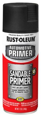 Rust-Oleum Automotive Sandable Spray Primer, Flat, Black, 12 Oz.