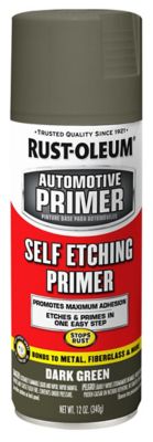 Rust-Oleum 12 oz. Dark Green Automotive Self-Etching Spray Primer, Flat good primer it sticks