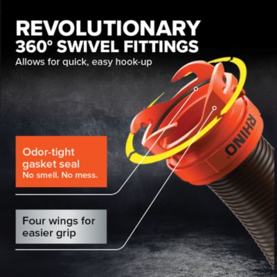 Image showing  RhinoFlex Sewer Hose Kit with Swivel Fittings, 15 ft.