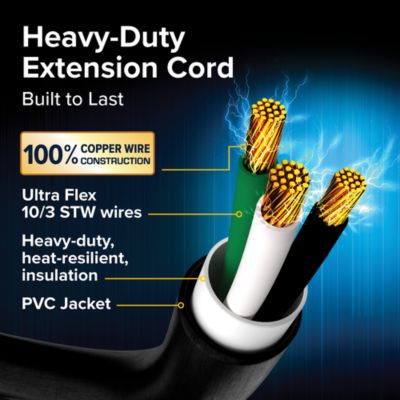 Image showing  25 ft. PowerGrip Electrical Power Extension Cord with Handle