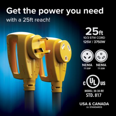 Image showing  25 ft. PowerGrip Electrical Power Extension Cord with Handle