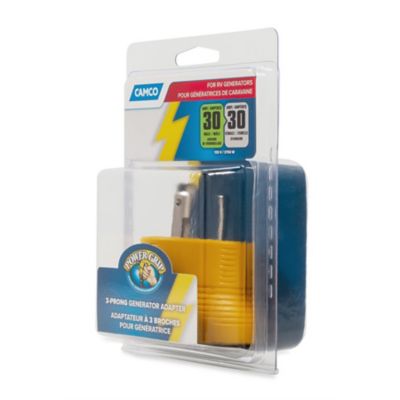 Image showing 9 th Camco 30M/30F AMP 3-Prong Generator Adapter