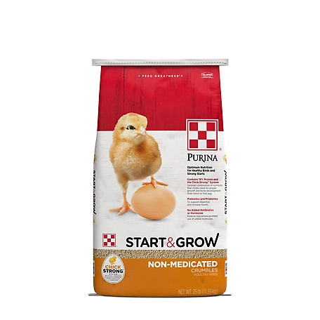 Purina Start and Grow Non-Medicated Chick Feed Crumbles, 25 lb. Bag