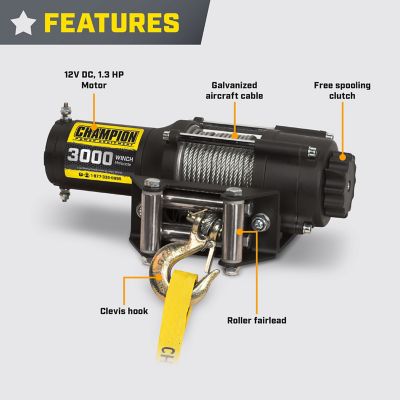 Image showing  Electric ATV/UTV Winch Kit, 3,000 lb., 13004