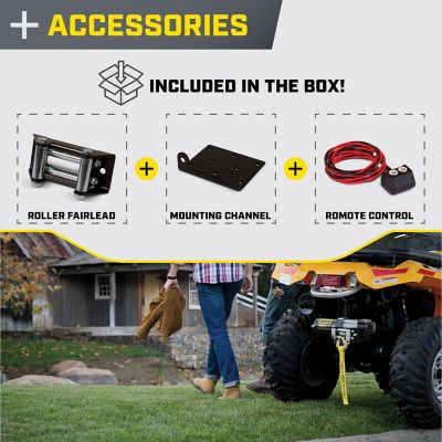 Image showing 5 th Champion Power Equipment Electric ATV/UTV Winch Kit, 3,000 lb., 13004