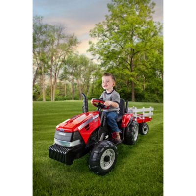 Image showing  12V Case IH Magnum Tractor and Trailer Ride-On Toy