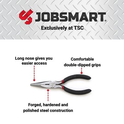 Image showing  6 in. Long Nose Pliers, Black/Red
