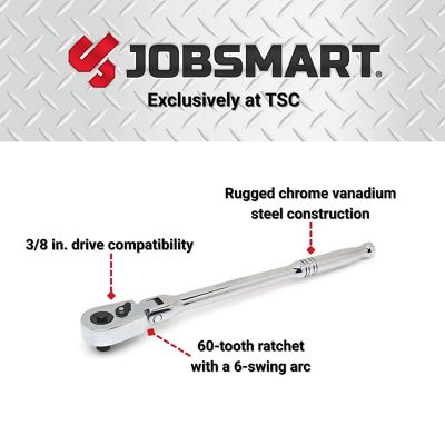 Image showing  3/8 in. Drive SAE 60-Tooth Flex Head Ratchet Wrench with Polished Handle