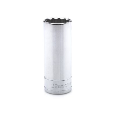JobSmart 1/2 in. Drive Metric 22mm Deep Socket