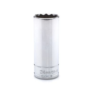 JobSmart 1/2 in. Drive Metric 24mm Deep Socket