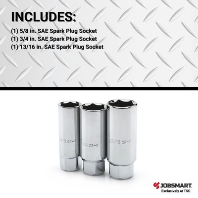 Image showing  3/8 in. Drive SAE Assorted Spark Plug Socket Set, 3 pc.