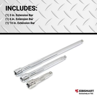 Image showing  3/8 in. Drive Wobble Extension Bar Set, 3 pc.
