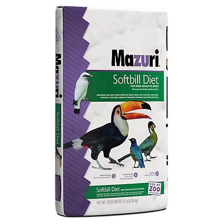 Mazuri Softbill Low Iron Bird Food 15 lb. Bag