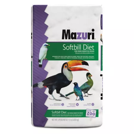 Mazuri Softbill Low Iron Bird Food 15 lb Bag Pet Bird Seed