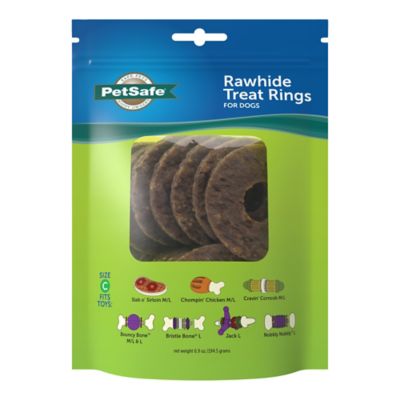 PetSafe Busy Buddy Rawhide Treat Ring Refills, Original Rawhide, Large